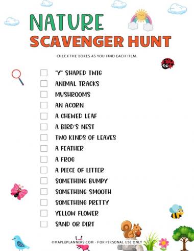 Spring Nature Scavenger Hunt | Worcester Day of Play Family Festival